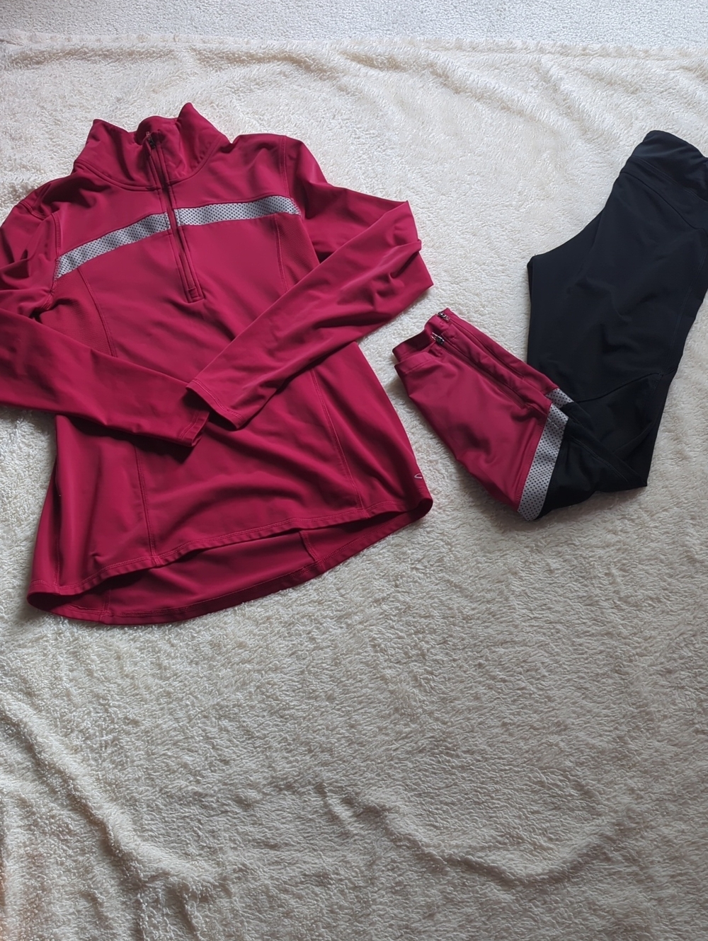 Champion Berry And Black Athletic Set- Top And Leggings